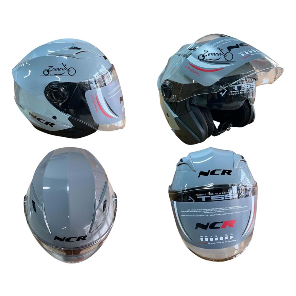 KASK ÇENESİZ GÖZLÜKLÜ NCR (AÇIK GRİ) (L)