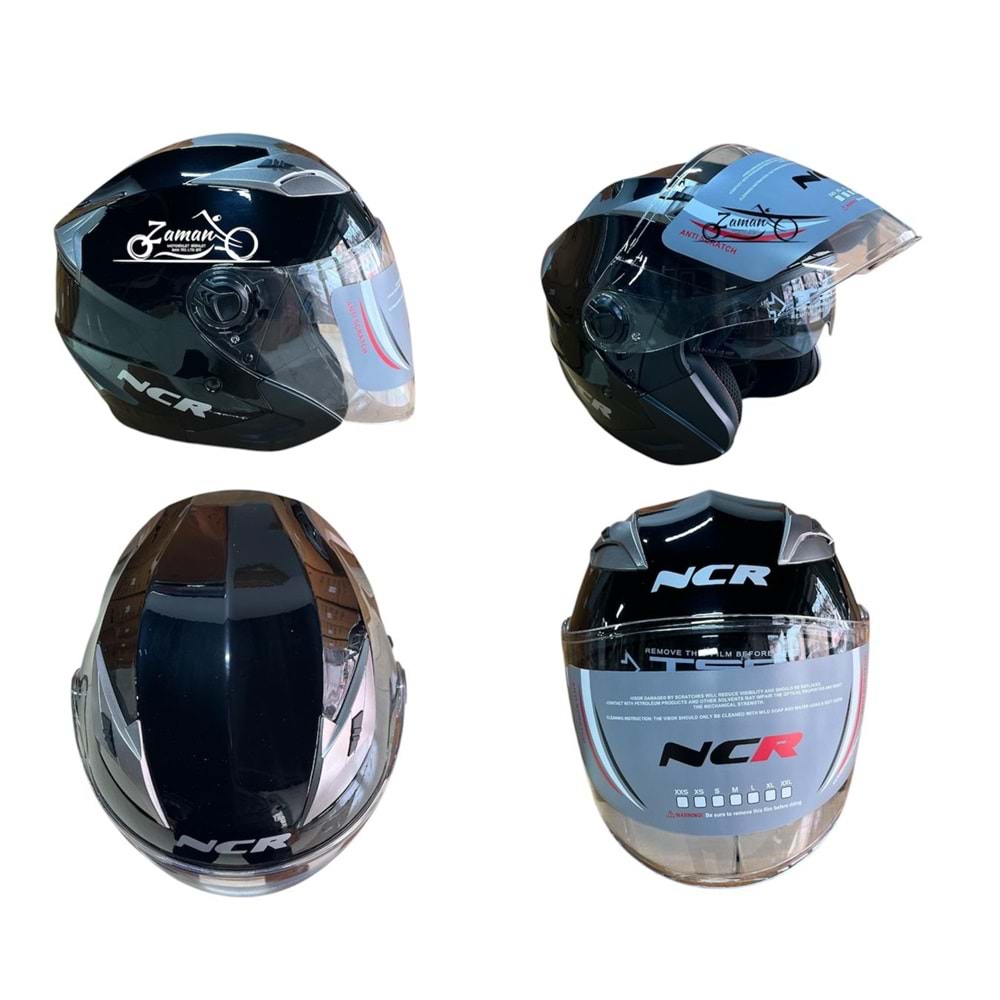 KASK ÇENESİZ GÖZLÜKLÜ NCR (SİYAH) (M)