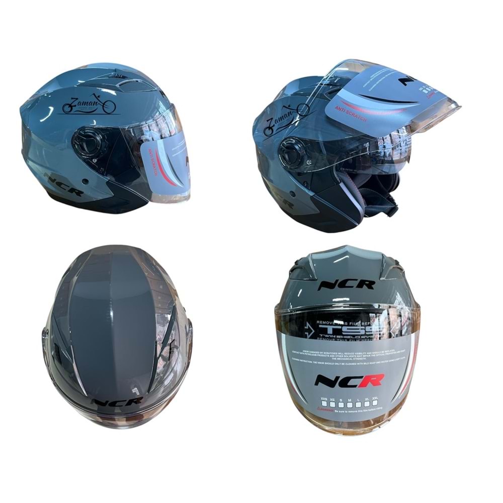 KASK ÇENESİZ GÖZLÜKLÜ NCR (NARDO GRİ) (L)