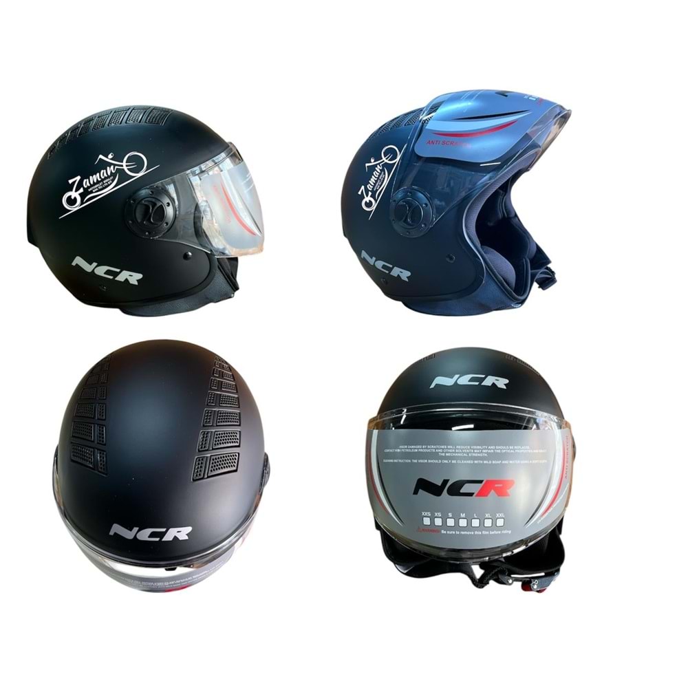 KASK ÇENESİZ NCR (MAT SİYAH) (S)