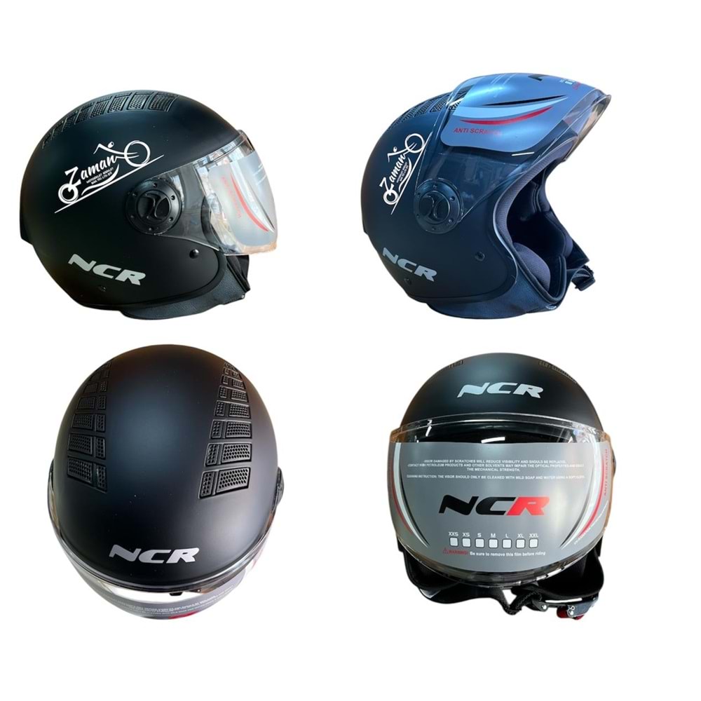 KASK ÇENESİZ NCR (MAT SİYAH) (L)