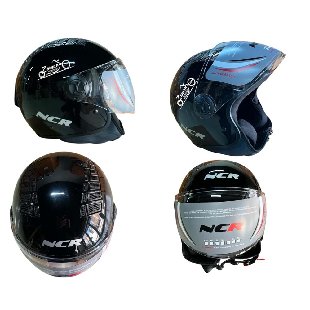 KASK ÇENESİZ NCR (SİYAH) (S)