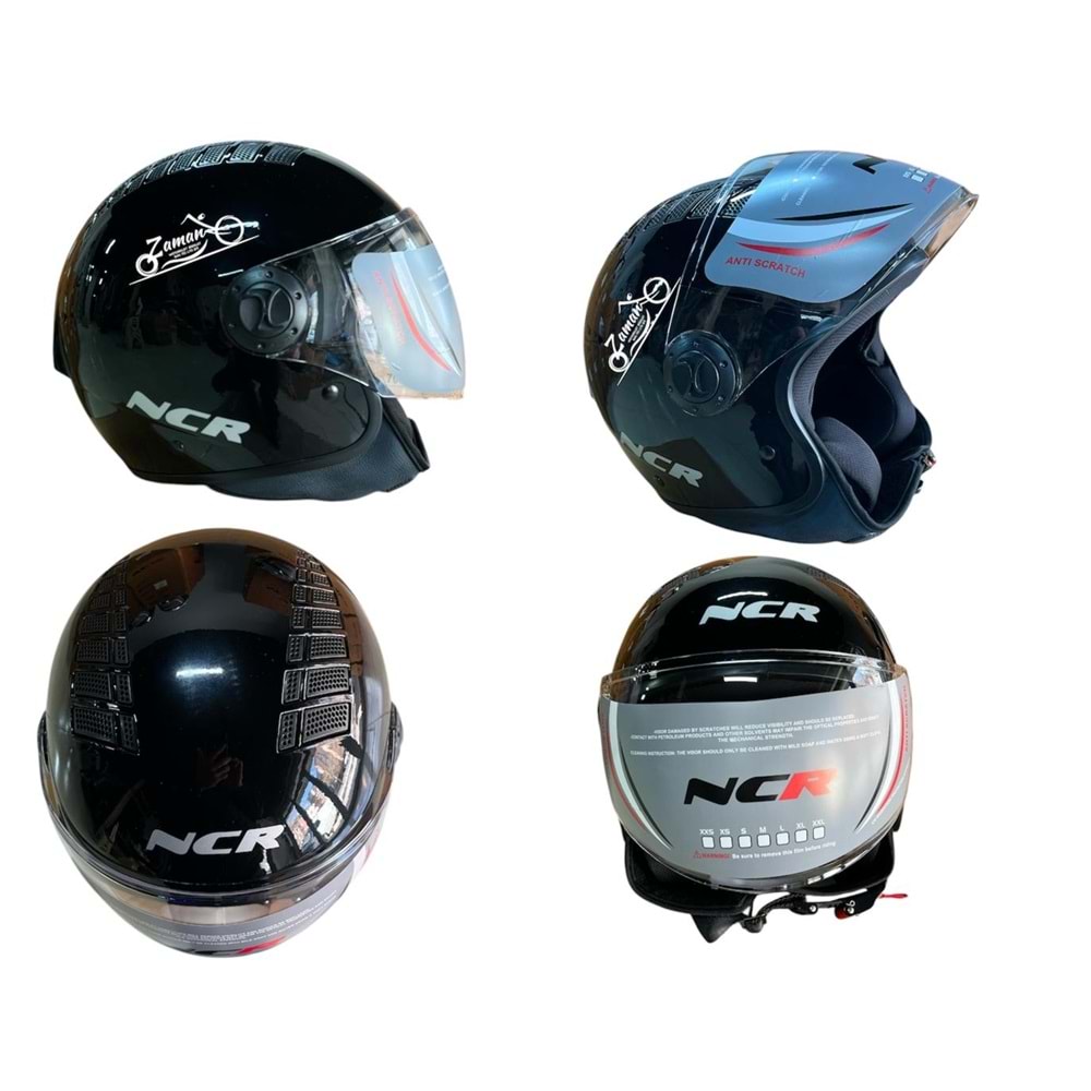 KASK ÇENESİZ NCR (SİYAH) (M)