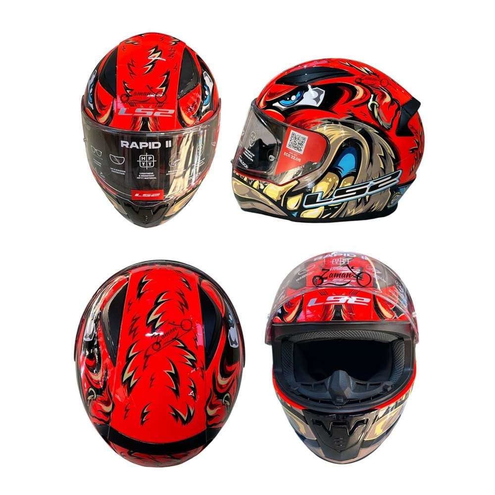 KASK ÇENE SABİT LS2 RAPİD 2 (KIRMIZI GRAFİK) (L)