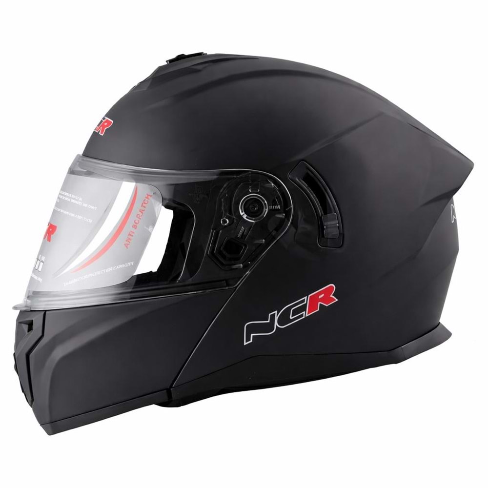 KASK ÇENE AÇILIR GÖZLÜKLÜ NCR 166 (MAT SİYAH) (XXL)