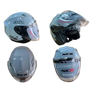 KASK ÇENESİZ GÖZLÜKLÜ NCR (AÇIK GRİ) (L)