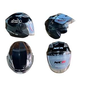 KASK ÇENESİZ GÖZLÜKLÜ NCR (SİYAH) (S)