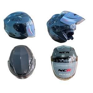 KASK ÇENESİZ GÖZLÜKLÜ NCR (NARDO GRİ) (L)