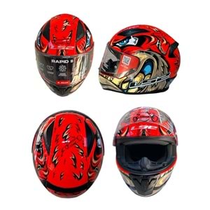 KASK ÇENE SABİT LS2 RAPİD 2 (KIRMIZI GRAFİK) (L)