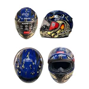KASK ÇENE SABİT LS2 RAPİD 2 (MAVİ GRAFİK) (L)