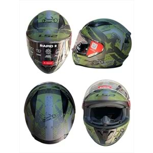 KASK ÇENE SABİT LS2 RAPİD 2 (MAT YEŞİL) (L)