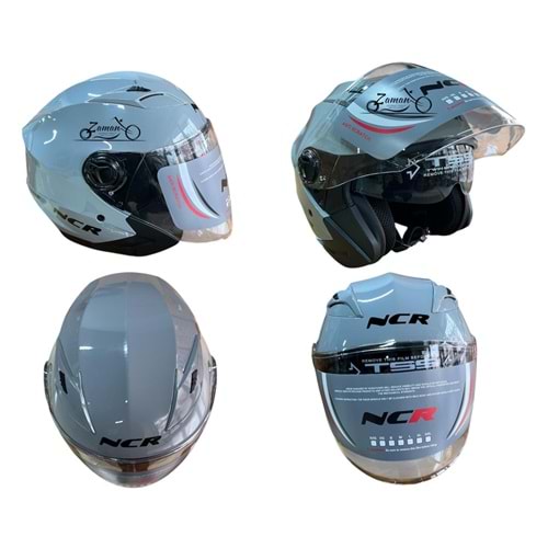 KASK ÇENESİZ GÖZLÜKLÜ NCR (AÇIK GRİ) (L)