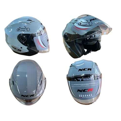 KASK ÇENESİZ GÖZLÜKLÜ NCR (AÇIK GRİ) (XL)
