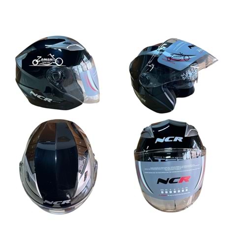 KASK ÇENESİZ GÖZLÜKLÜ NCR (SİYAH) (S)