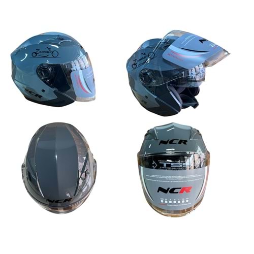 KASK ÇENESİZ GÖZLÜKLÜ NCR (NARDO GRİ) (S)