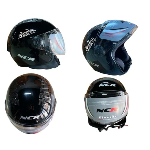 KASK ÇENESİZ NCR (SİYAH) (S)