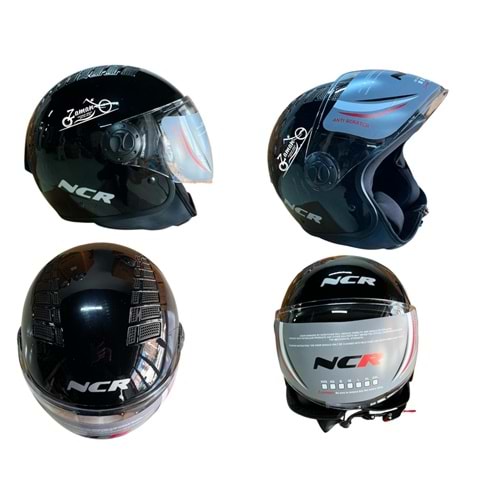 KASK ÇENESİZ NCR (SİYAH) (M)