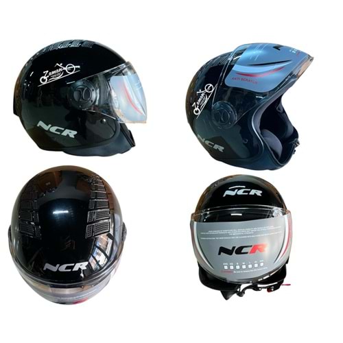 KASK ÇENESİZ NCR (SİYAH) (L)