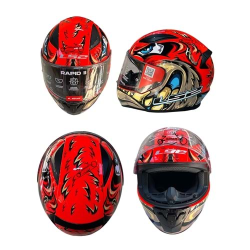 KASK ÇENE SABİT LS2 RAPİD 2 (KIRMIZI GRAFİK) (L)