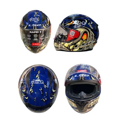 KASK ÇENE SABİT LS2 RAPİD 2 (MAVİ GRAFİK) (XL)