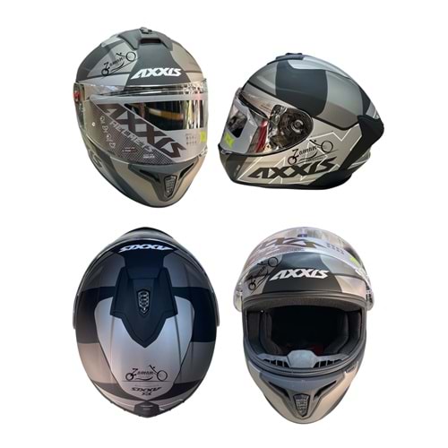 KASK ÇENE SABİT AXXIS (GRİ) (XL)