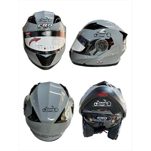 KASK ÇENE AÇILIR GÖZLÜKLÜ CRN (NARDO GRİ) (M)