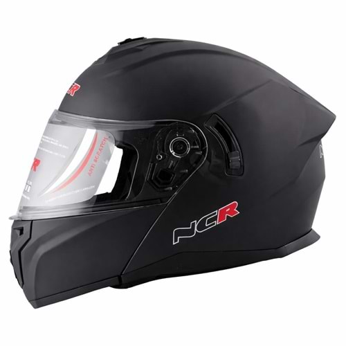 KASK ÇENE AÇILIR GÖZLÜKLÜ NCR 166 (MAT SİYAH) (S)